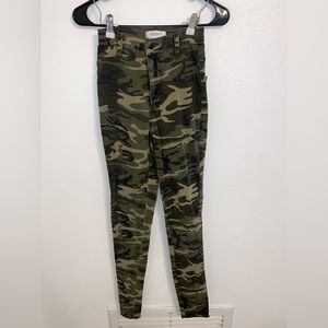 Military Green Camo Skinny Jean Pants